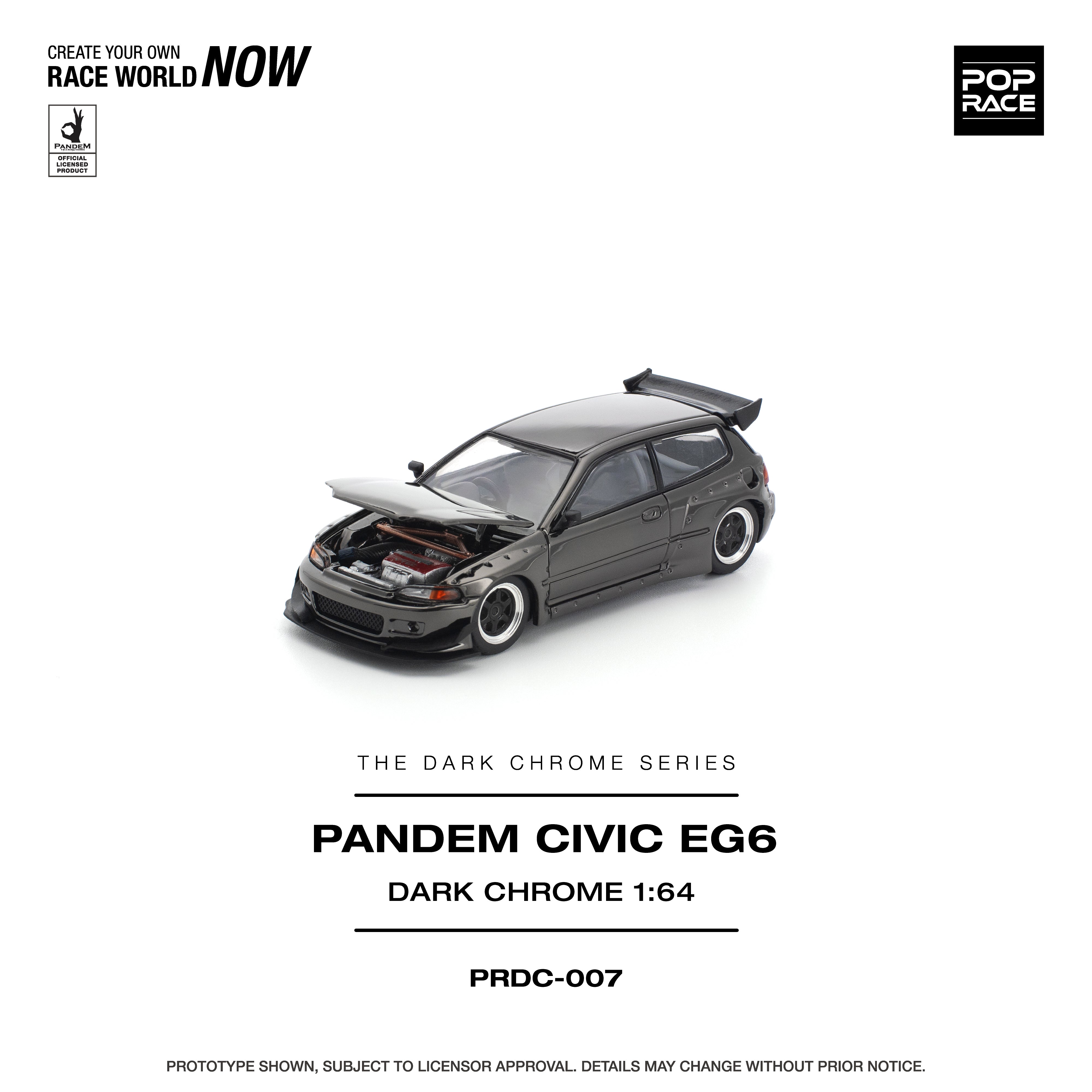 POP RACE 1/64 - PANDEM CIVIC EG6 DARK CHROME