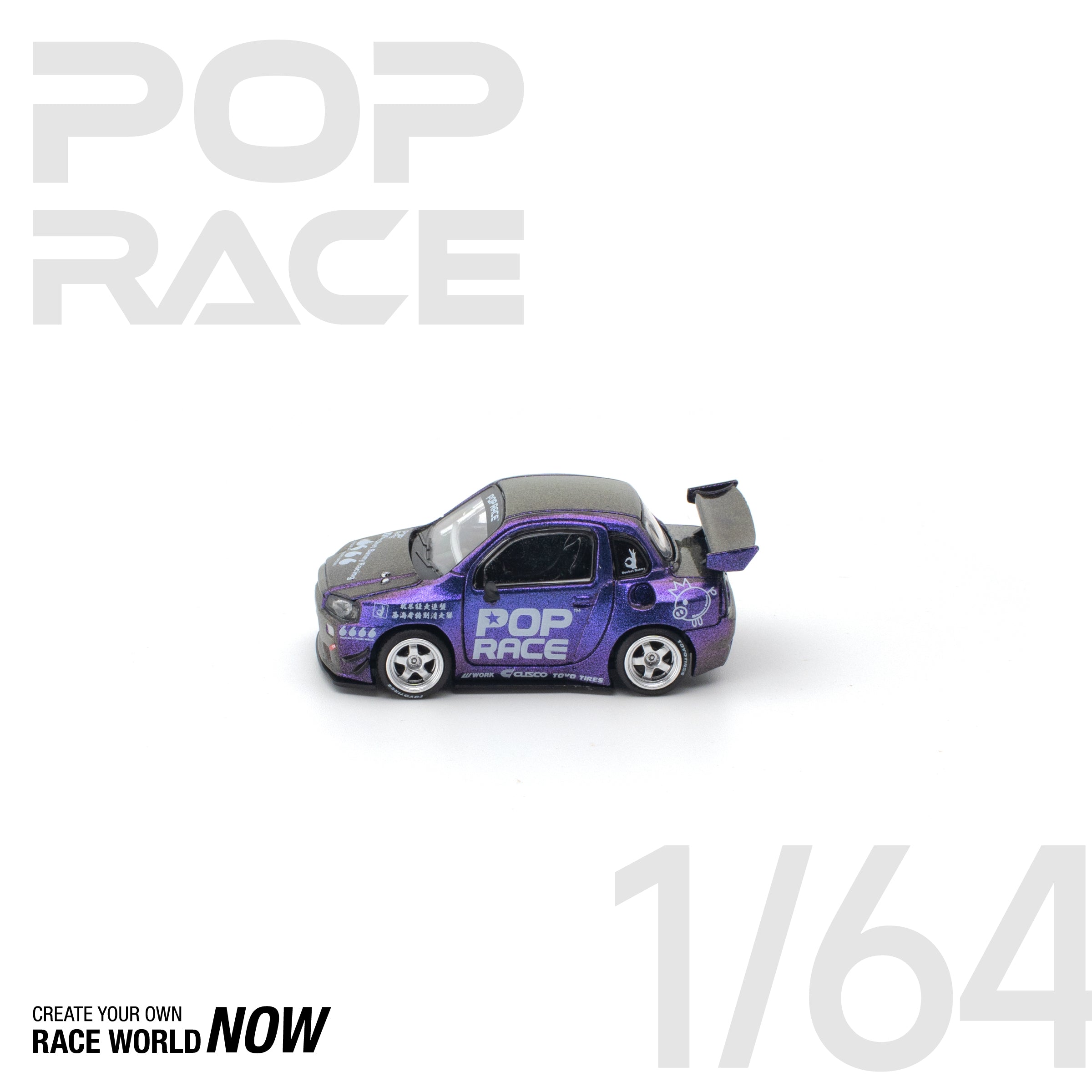 POP RACE 1/64 - PANDEM POCKET BUNNY 34 PURPLE