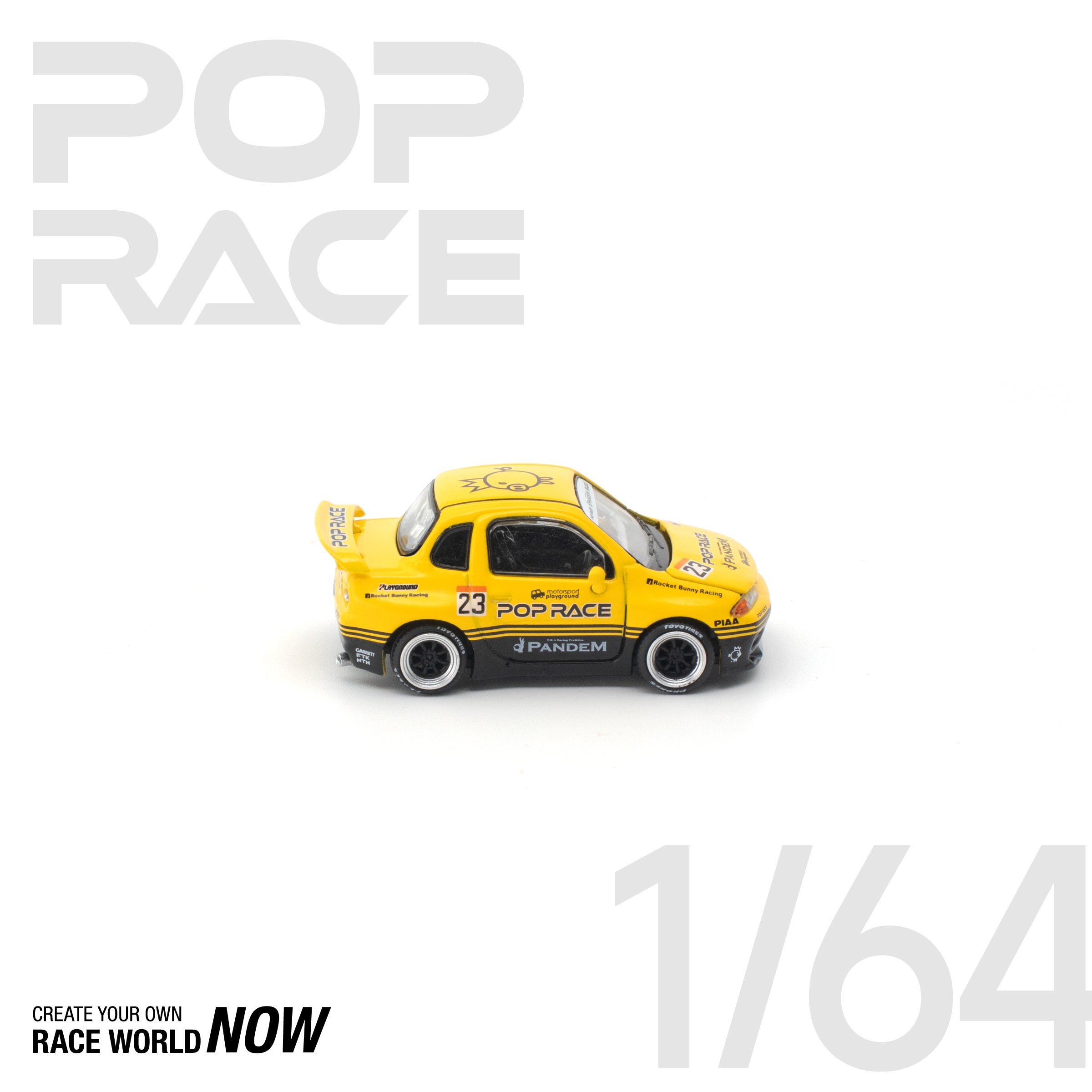 POP RACE 1/64 - PANDEM POCKET BUNNY 32 YELLOW