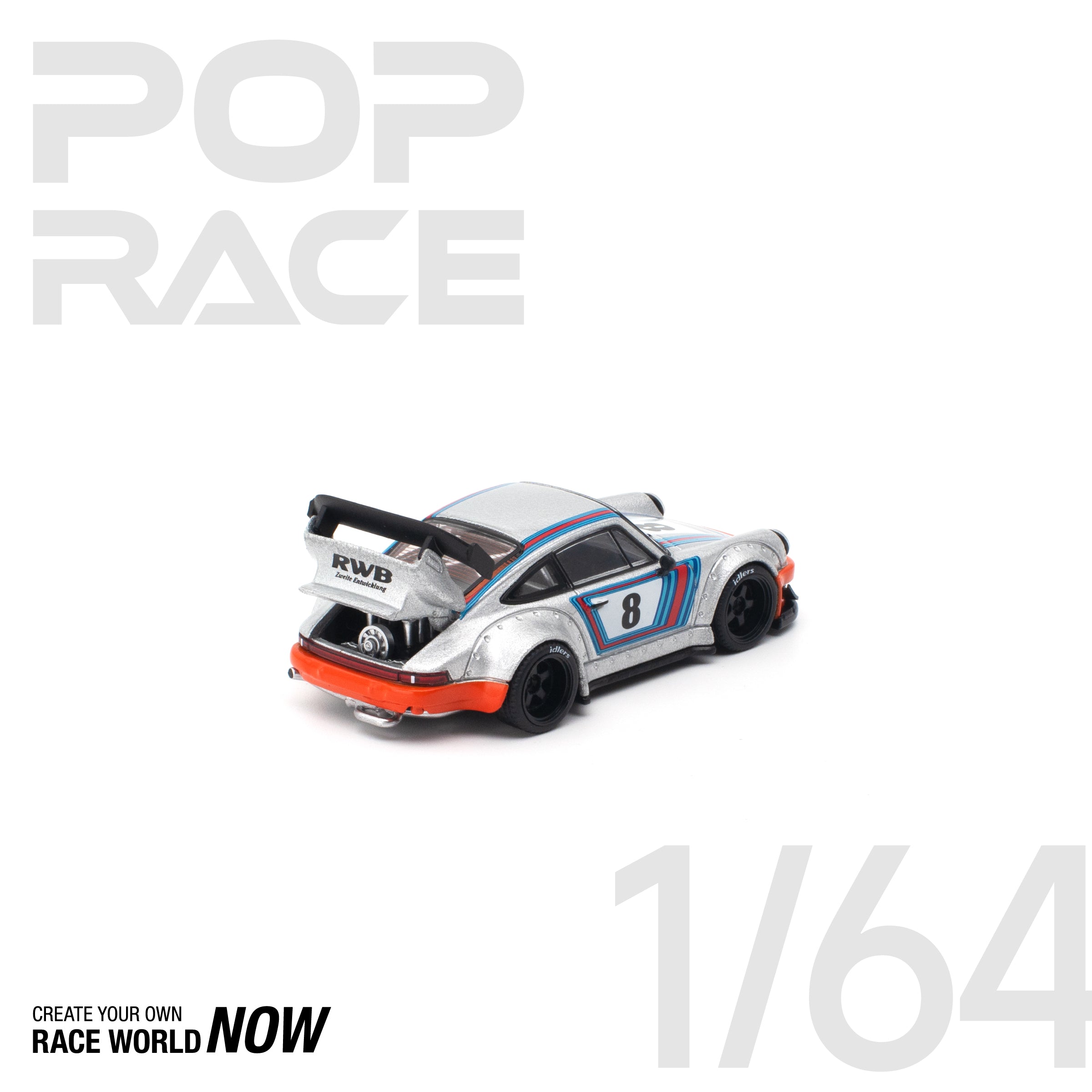 POP RACE 1/64 - RWB 930 SILVER
