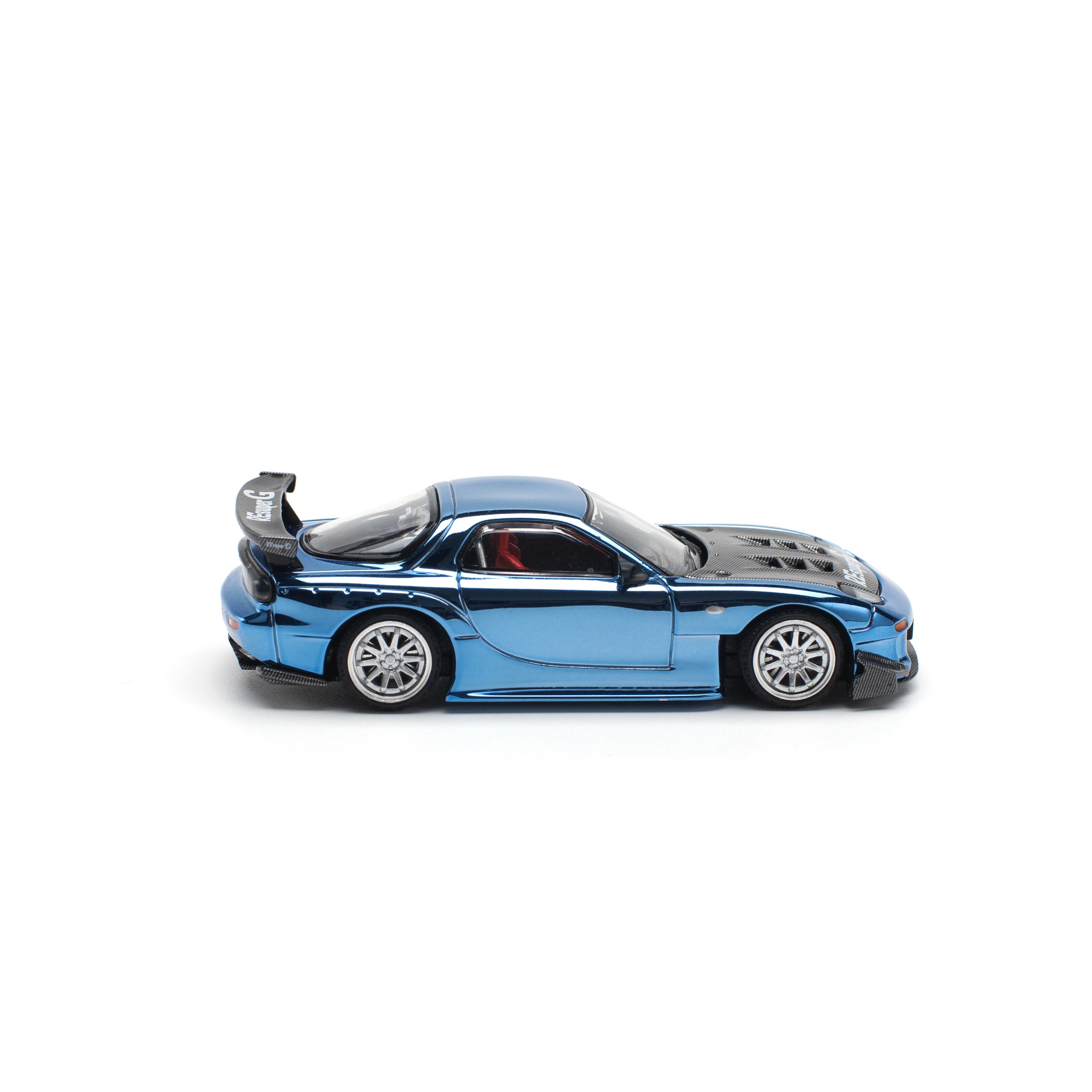 POP Race 1:64 马自达 RX7 RE-雨宫 宽体改装 - 蓝色电镀