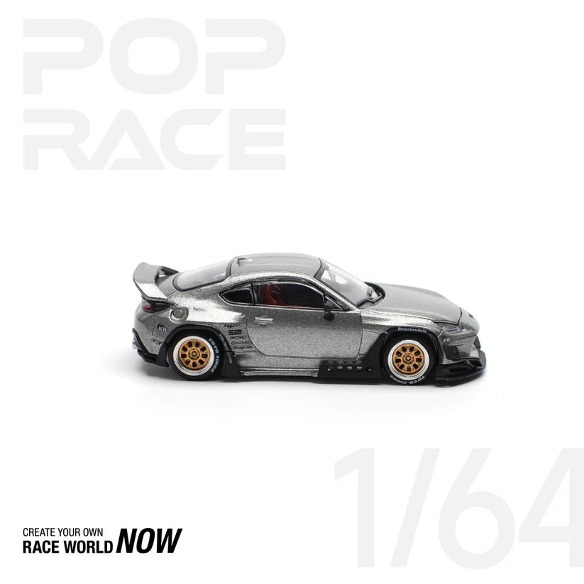POP RACE 1:64 PANDEM GR86 – SILVER (NEW TOOLING)