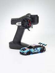 JXC 1/43 GT3 RS RC Blue Drift Car (Ready to Run, 4WD Gyro)
