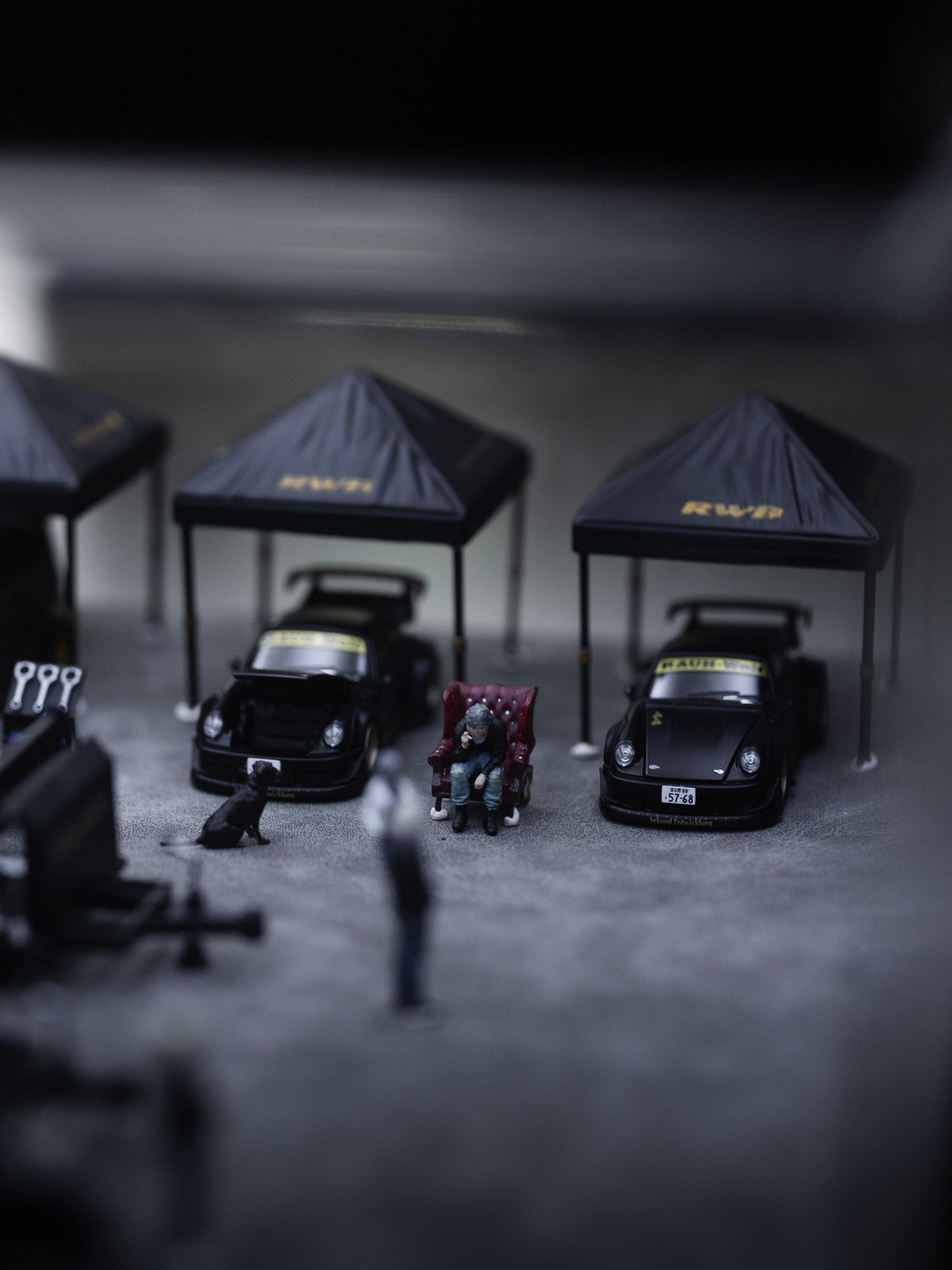Nakai San 1/64 Porsche Matte Black Collection