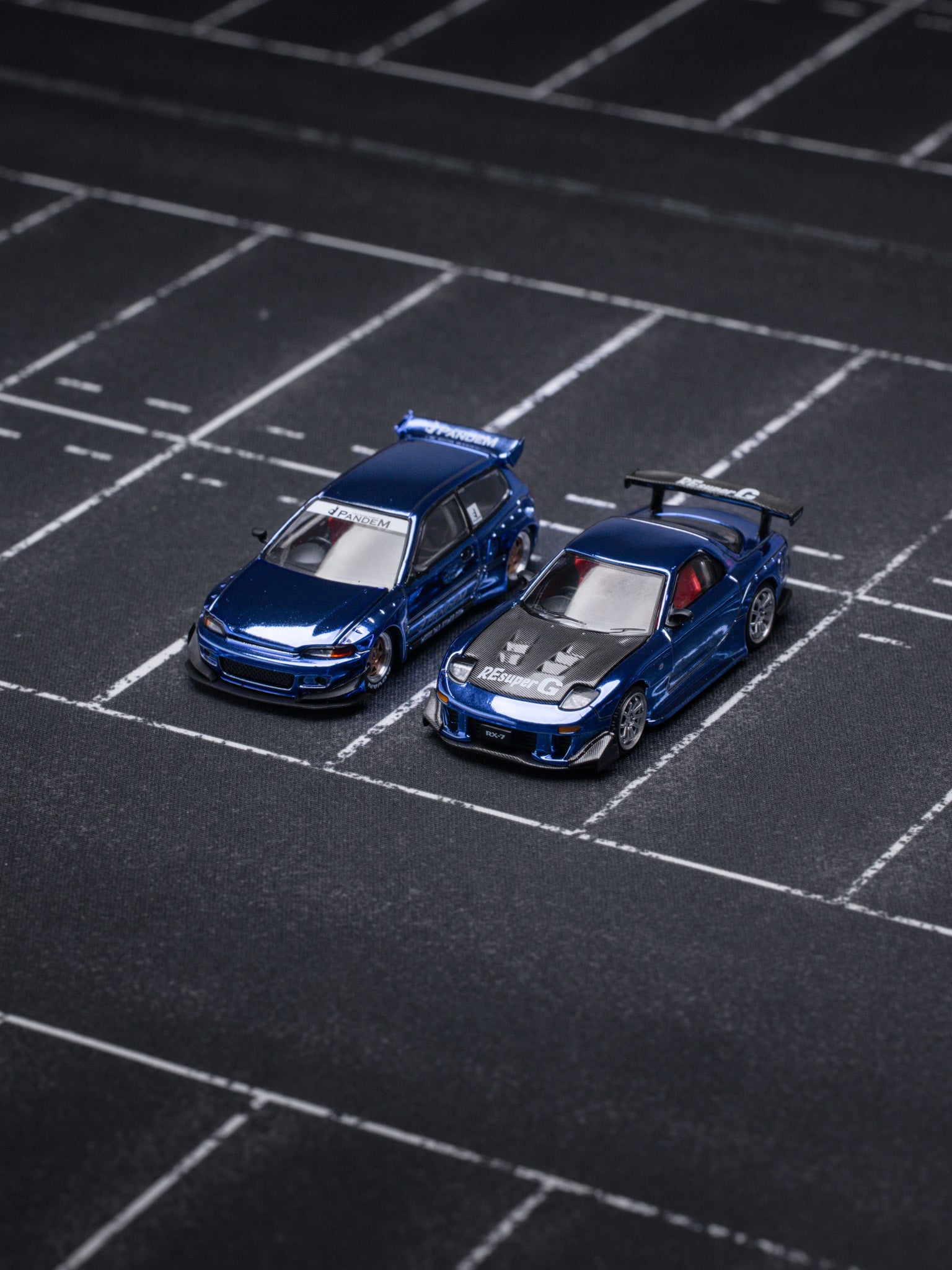 POP Race 1:64 PANDEM CIVIC EG6 - BLUE CHROME