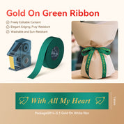 Silk Ribbon Gold On Green Ribbon