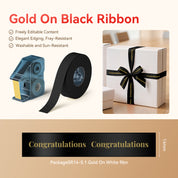 Silk Ribbon Gold On Black Ribbon