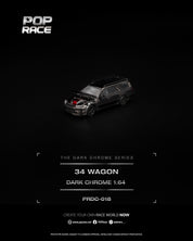 POP RACE 1/64 R34 WAGON DARK CHROME
