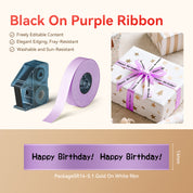 Silk Ribbon Black On Purple Ribbon