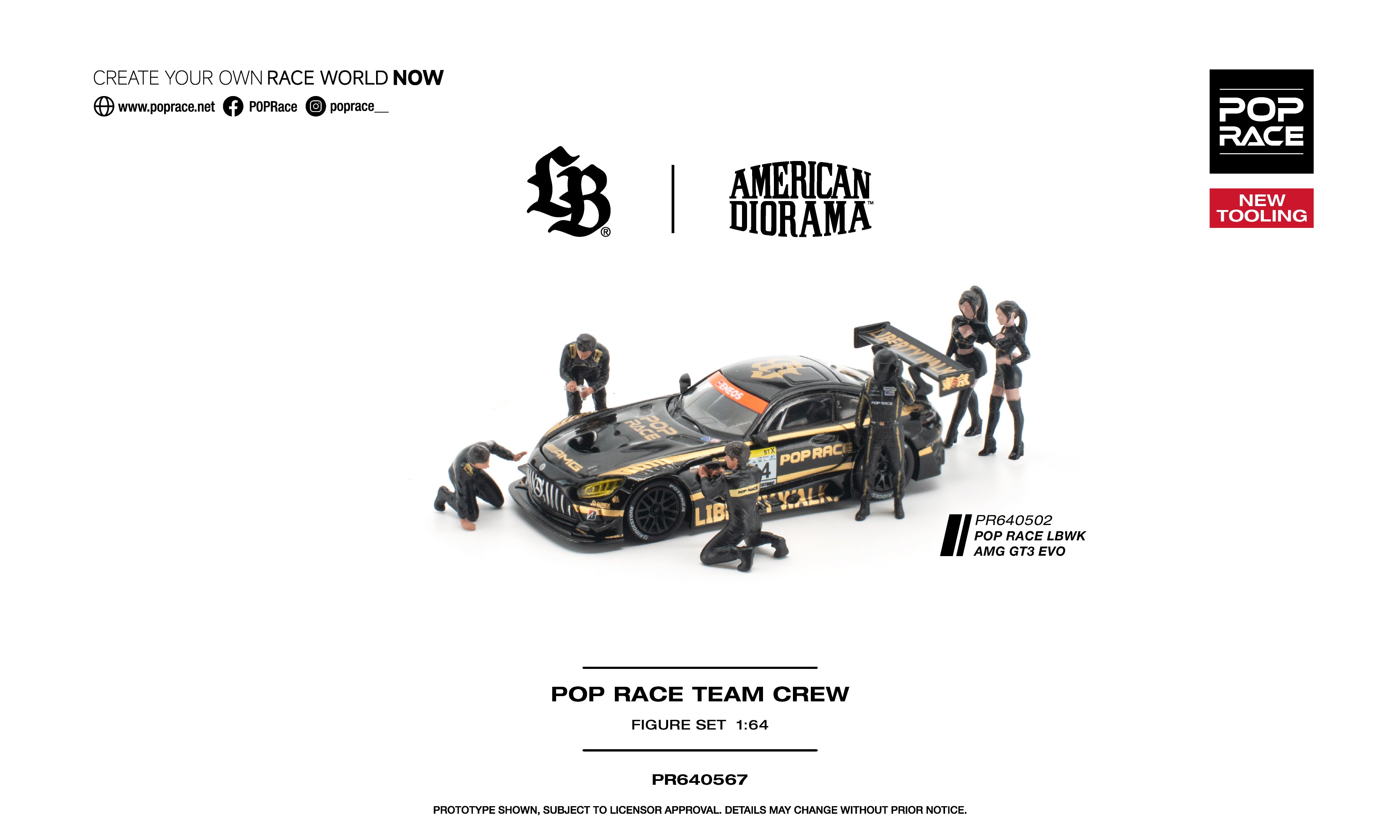 POP RACE 1/64 POP RACE TEAM CREW (6 Figures)