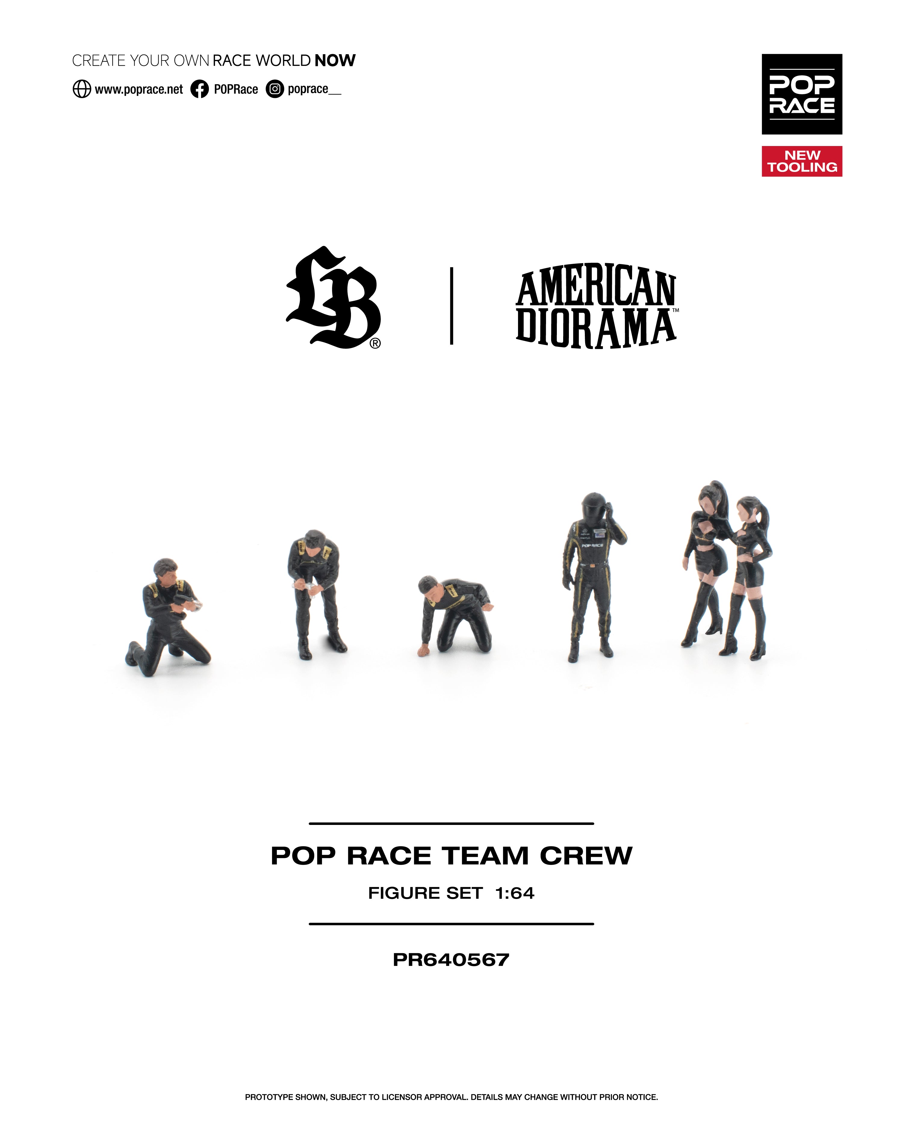 POP RACE 1/64 POP RACE TEAM CREW (6 Figures)