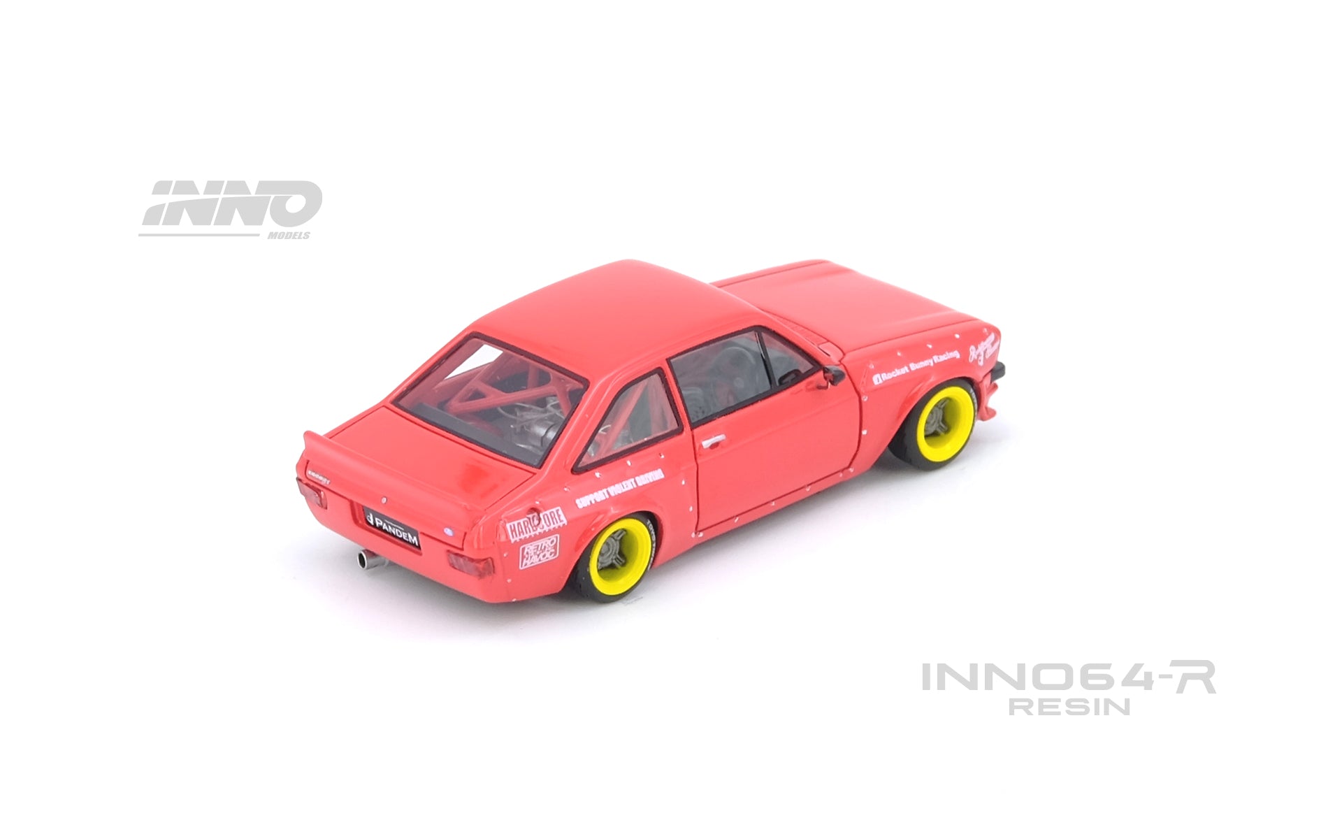 INNO64 - 福特 ESCORT MK2 PANDEM "EMOTION" RETRO HAVOC 红色/蓝色 树脂模型