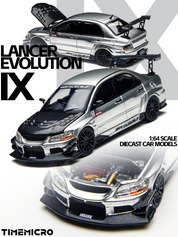 Time Micro 1:64 EVO 9 LANCER EVOLUTION Silver Open-Top Edition