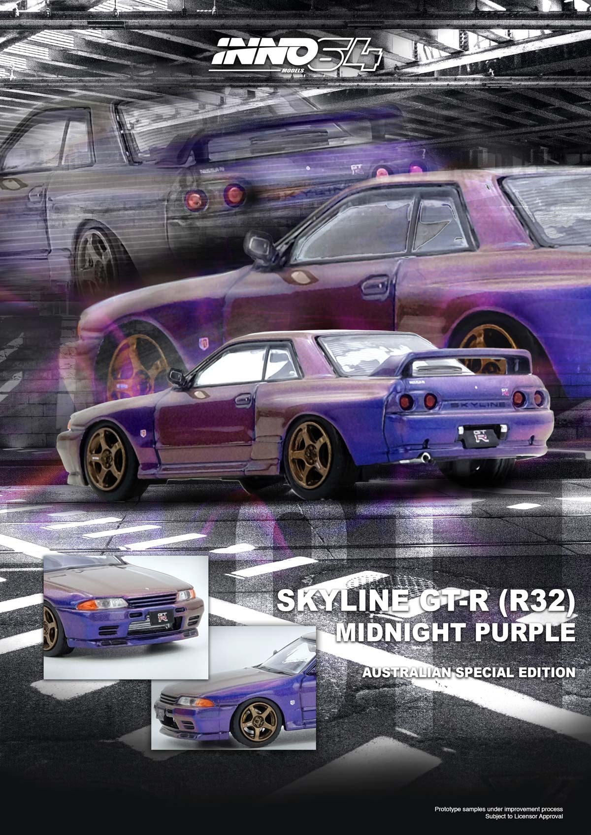 INNO64 - SKYLINE GT-R (R32) 午夜紫 澳大利亚特别版