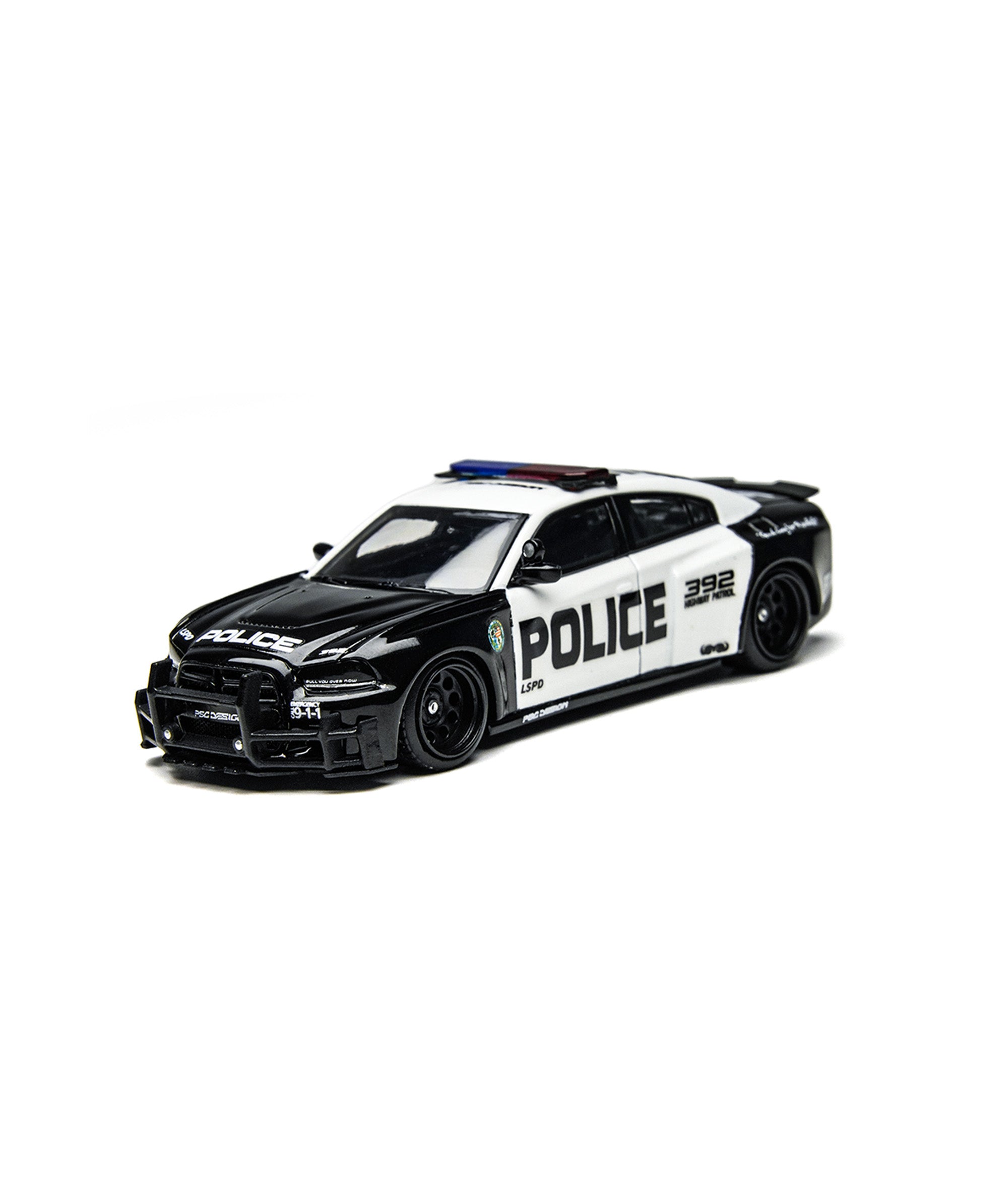 TimeMicro × PSC DESIGN - 1/64 Warhorse "Brawler" Charger LSPD Police Car Simulation Alloy Car Model