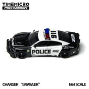TimeMicro × PSC DESIGN - 1/64 Warhorse "Brawler" Charger LSPD Police Car Simulation Alloy Car Model