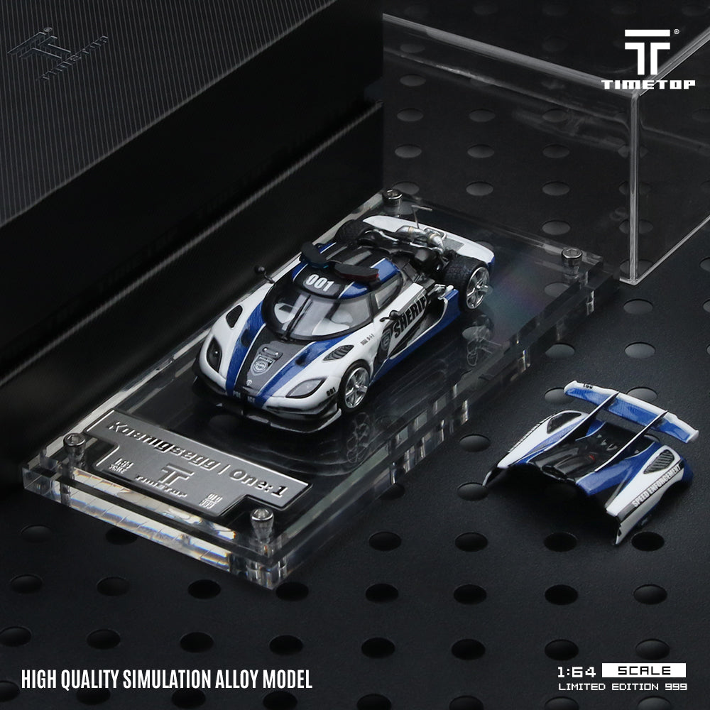 TimeTop 1:64 科尼赛克One-1警车仿真合金汽车模型