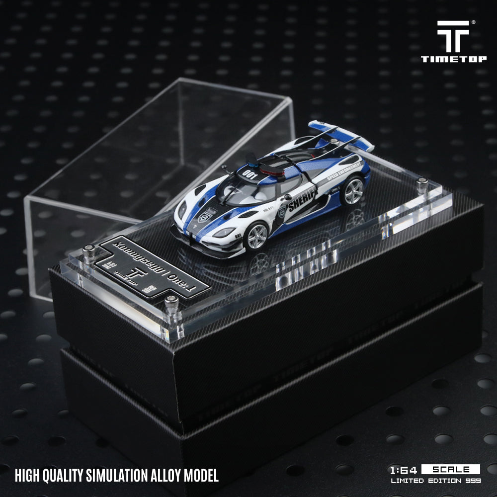 TimeTop 1:64 科尼赛克One-1警车仿真合金汽车模型