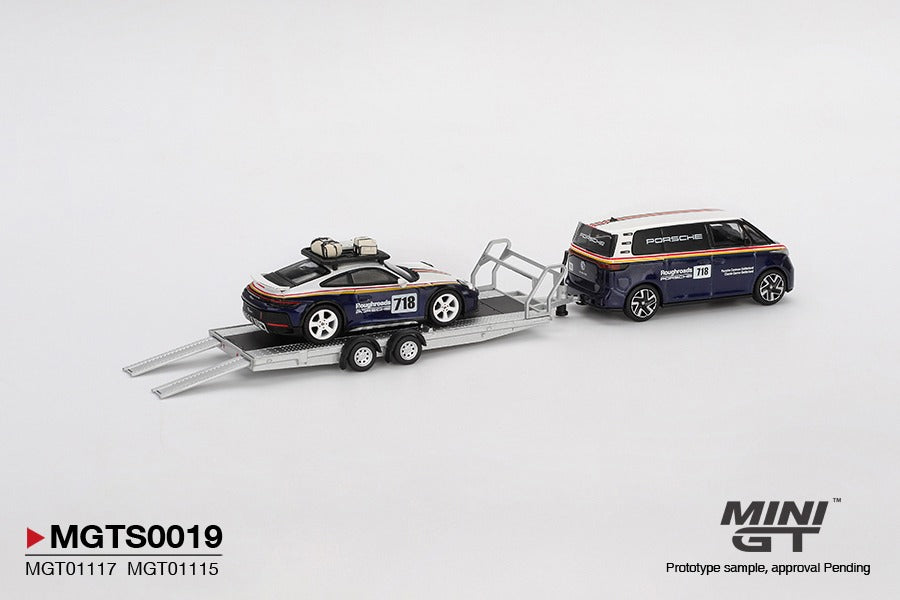 MINIGT - MGTS0019  Porsche 911 Dakar #718 / Volkswagen ID. Buzz Porsche Centrum Gelderland Roughroads Set