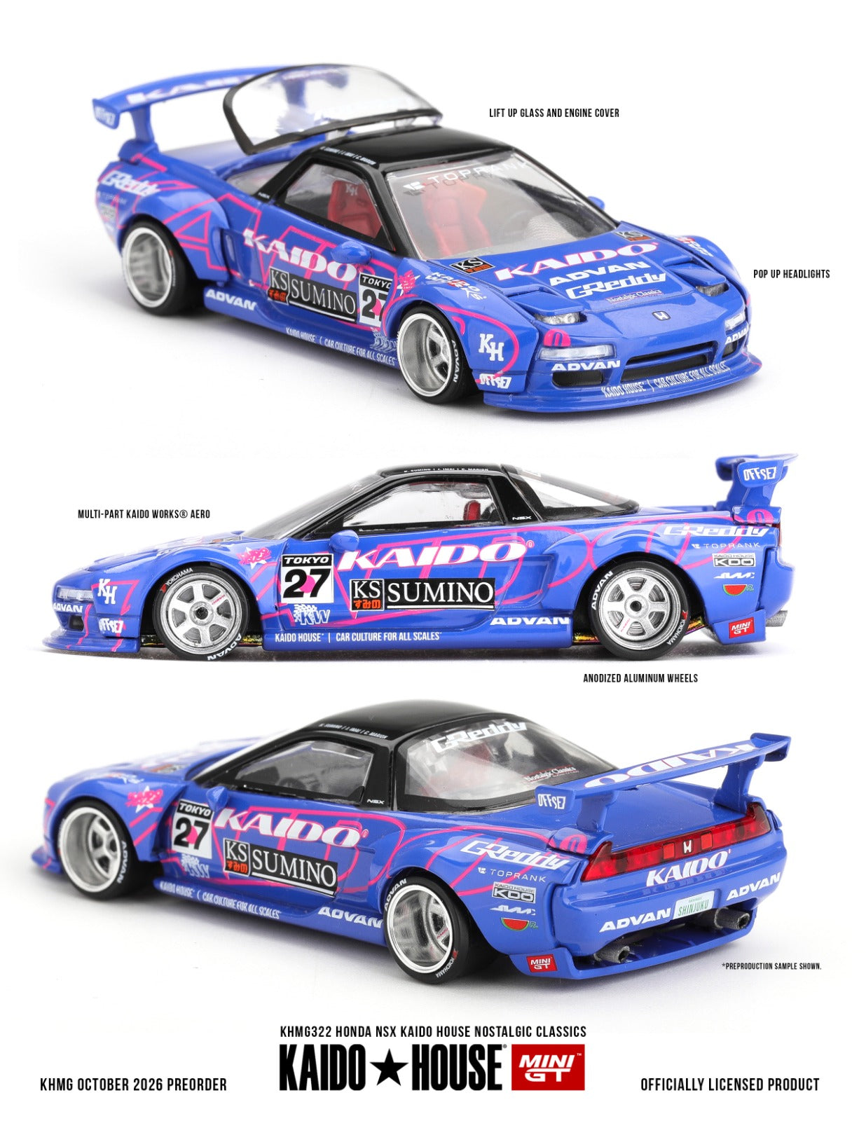 KAIDO HOUSE X MINI GT 1/64 Honda NSX Kaido House Nostalgic Classics