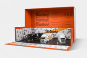 GCD 1:64 Mitsubishi Fuso Super Great Transport LBWK 3 trucks set special edition + 1 X Chase sport car included