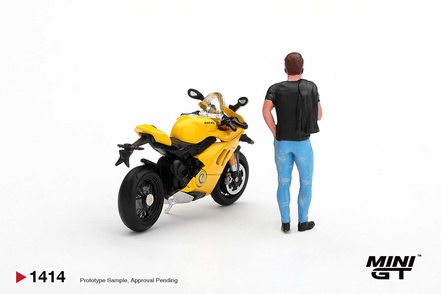 MINIGT 1/64 Ducati Panigale V4 S Giallo w/ figure