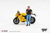 MINIGT 1/64 Ducati Panigale V4 S Giallo w/ figure