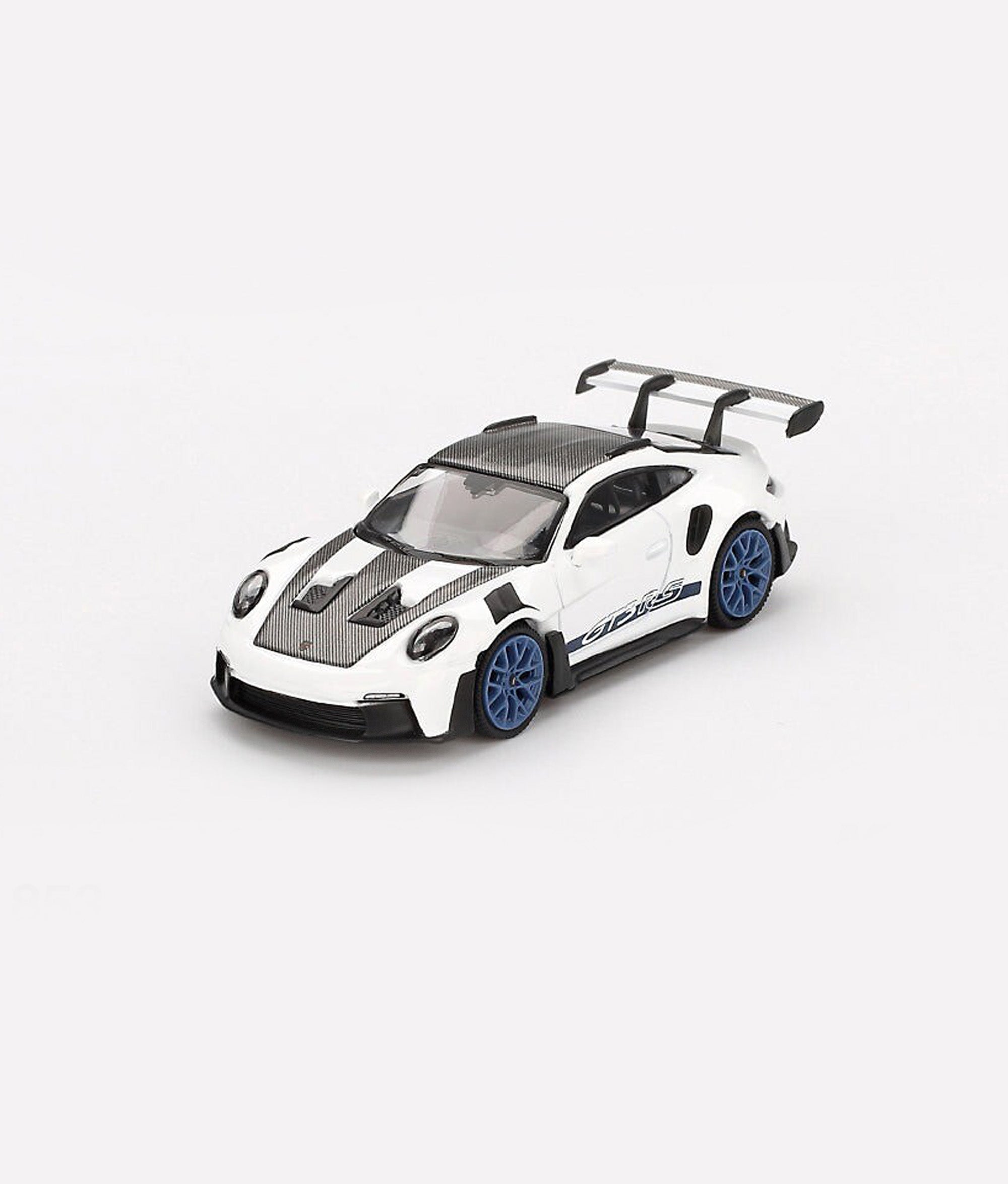 MINIGT - Porsche 911 (992) GT3 RS Weissach Package White withIndigo Blue RHD