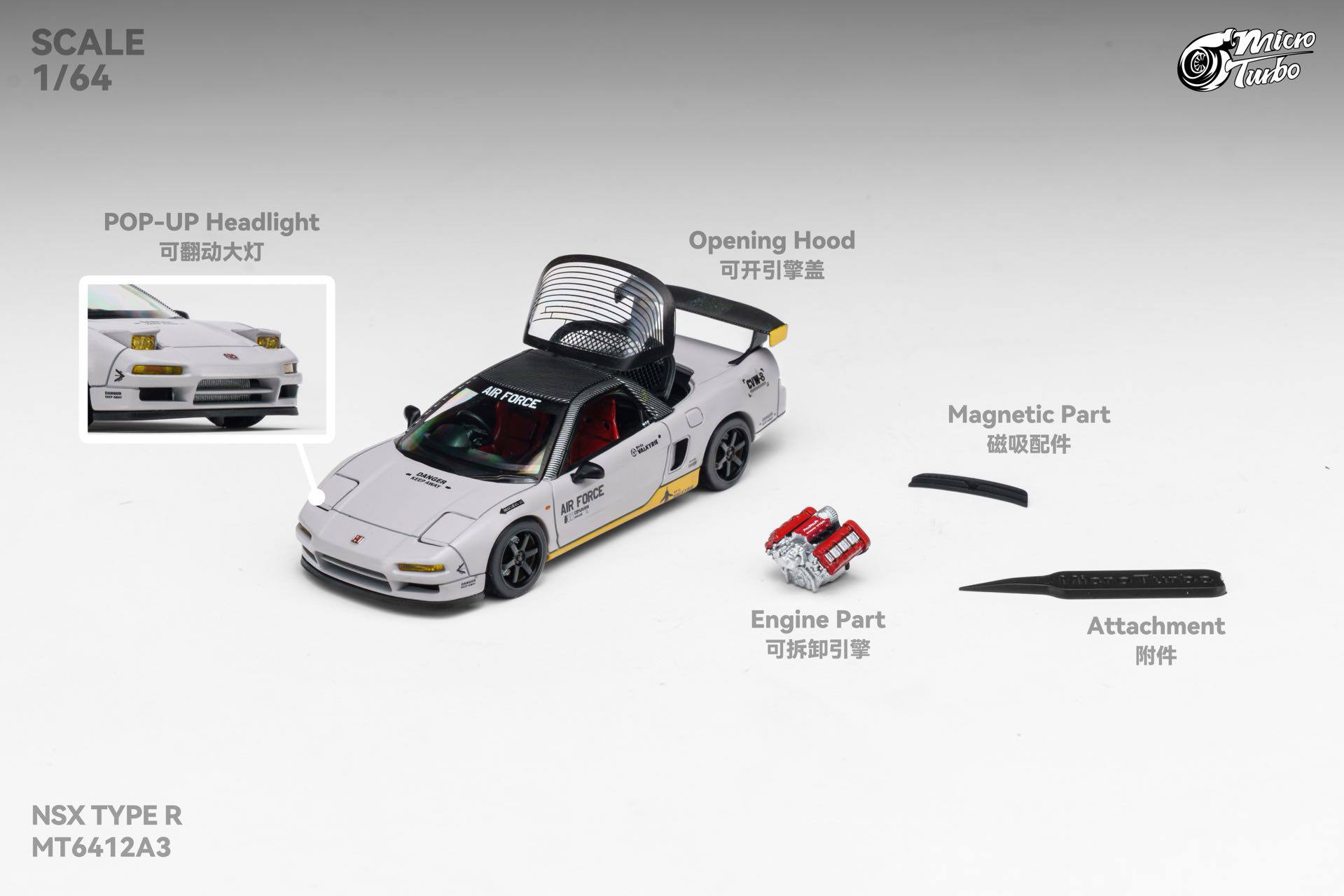 MicroTurbo MT 1:64 Alloy Model! NSX Gen1 Mk1 NA1 NSX-R
